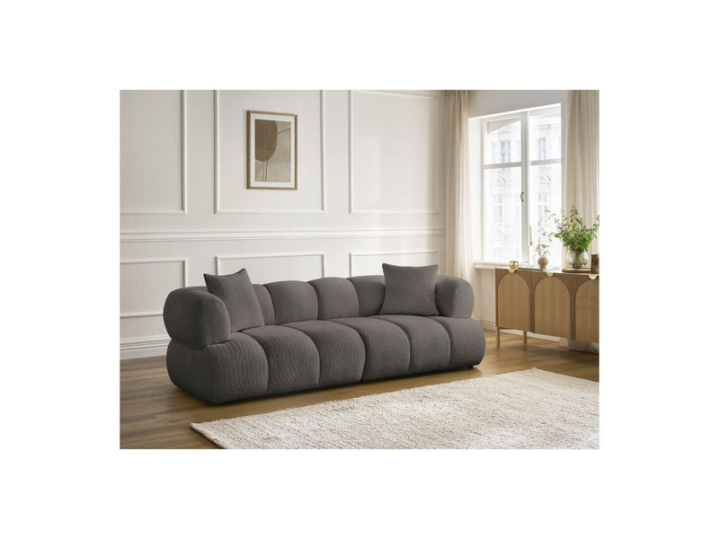 Canapé Droit Fixe 3 Places - Pamira - Tissu Bouclette