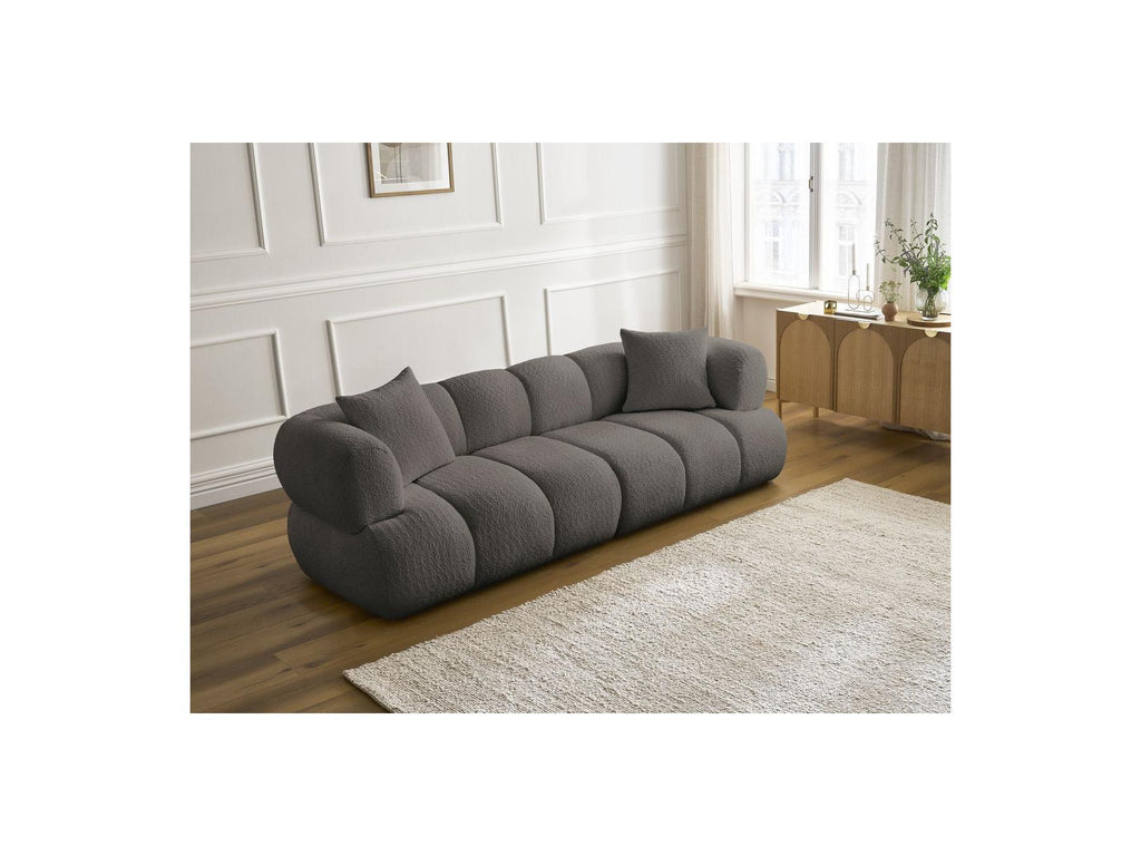 Pamira - Fixed Straight 3-Seater Sofa - Bouclé Fabric