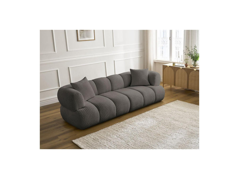 Canapé Droit Fixe 3 Places - Pamira - Tissu Bouclette