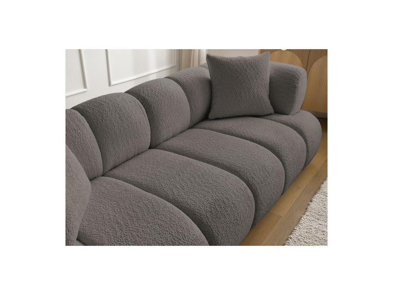 Canapé Droit Fixe 3 Places - Pamira - Tissu Bouclette