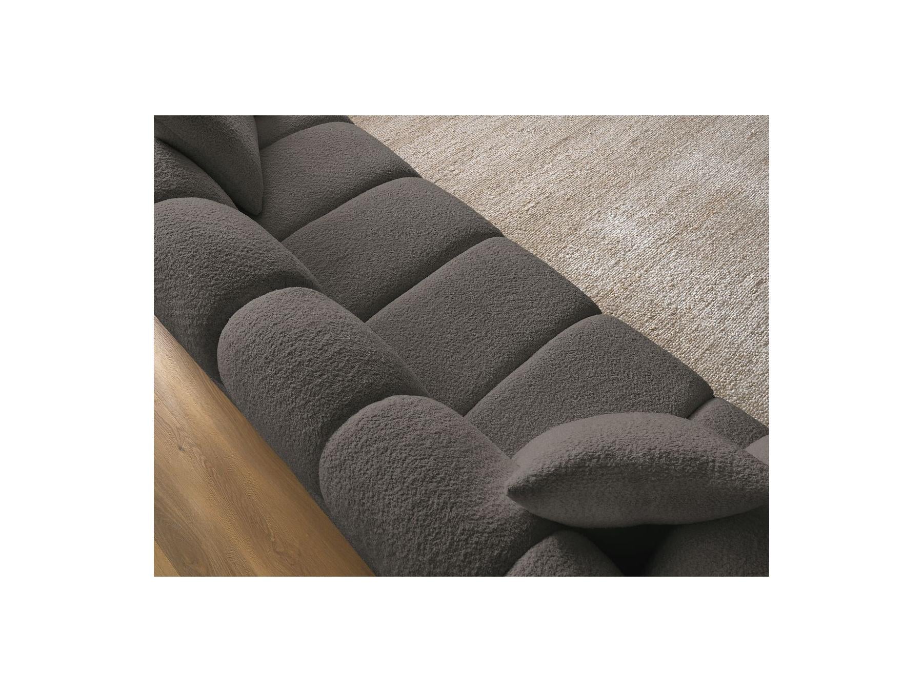 Pamira - Fixed Straight 3-Seater Sofa - Bouclé Fabric