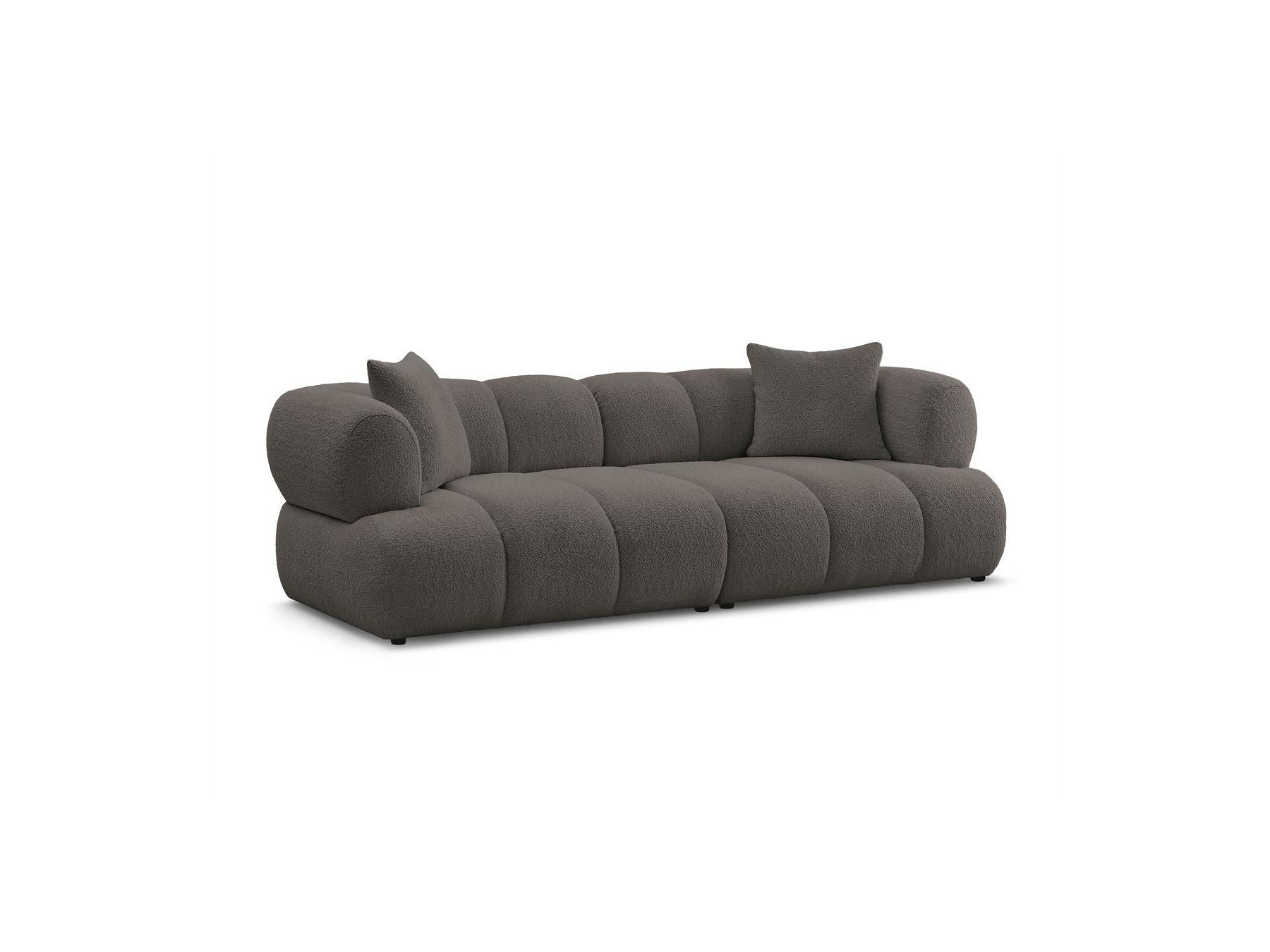 Pamira - Fixed Straight 3-Seater Sofa - Bouclé Fabric