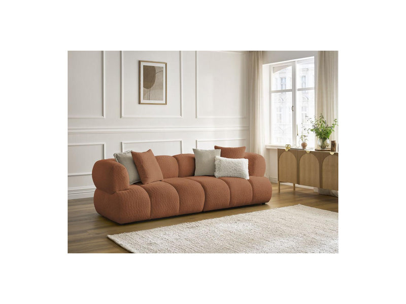 Canapé Droit Fixe 3 Places - Pamira - Tissu Bouclette