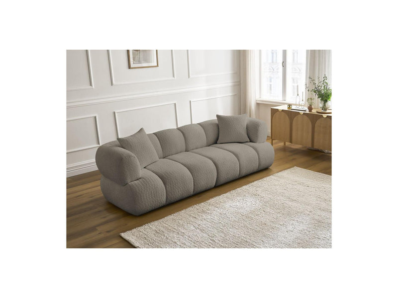 Canapé Droit Fixe 3 Places - Pamira - Tissu Bouclette