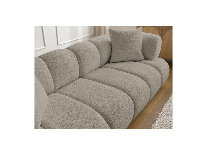 Canapé Droit Fixe 3 Places - Pamira - Tissu Bouclette