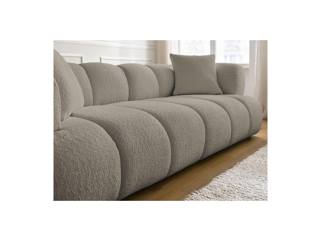 Pamira - Fixed Straight 3-Seater Sofa - Bouclé Fabric