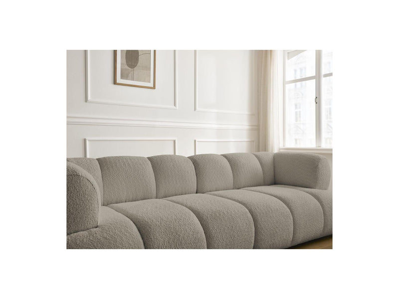 Canapé Droit Fixe 3 Places - Pamira - Tissu Bouclette