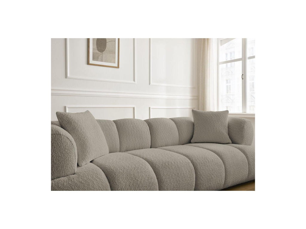 Pamira - Fixed Straight 3-Seater Sofa - Bouclé Fabric