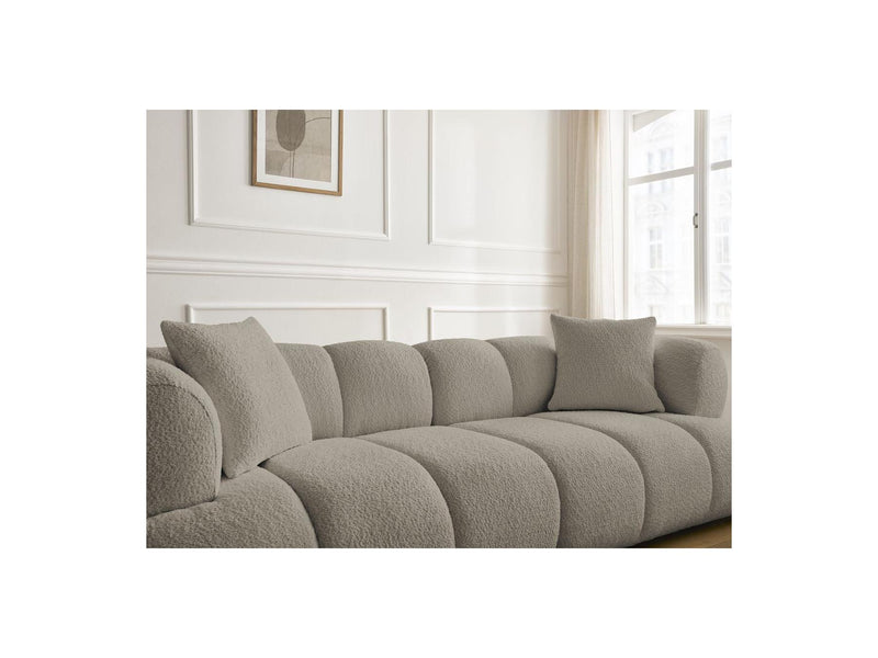 Canapé Droit Fixe 3 Places - Pamira - Tissu Bouclette