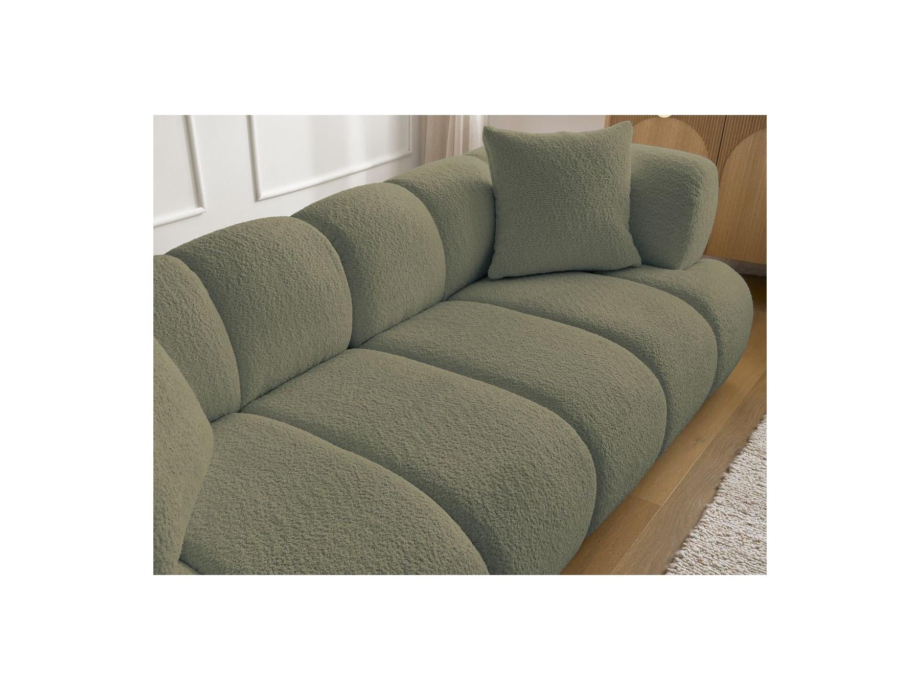 Pamira - Fixed Straight 3-Seater Sofa - Bouclé Fabric