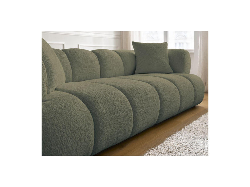 Canapé Droit Fixe 3 Places - Pamira - Tissu Bouclette