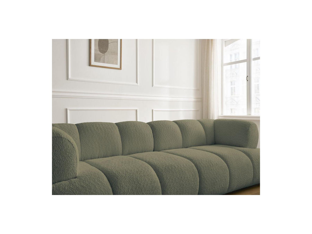 Pamira - Fixed Straight 3-Seater Sofa - Bouclé Fabric