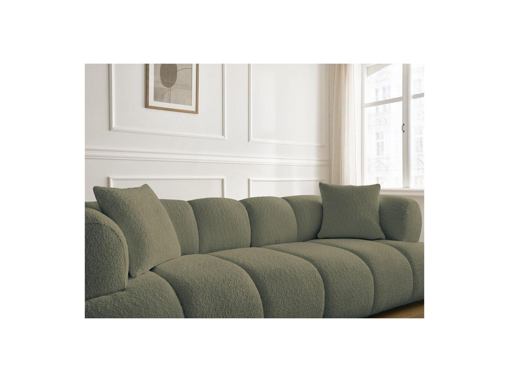 Pamira - Fixed Straight 3-Seater Sofa - Bouclé Fabric