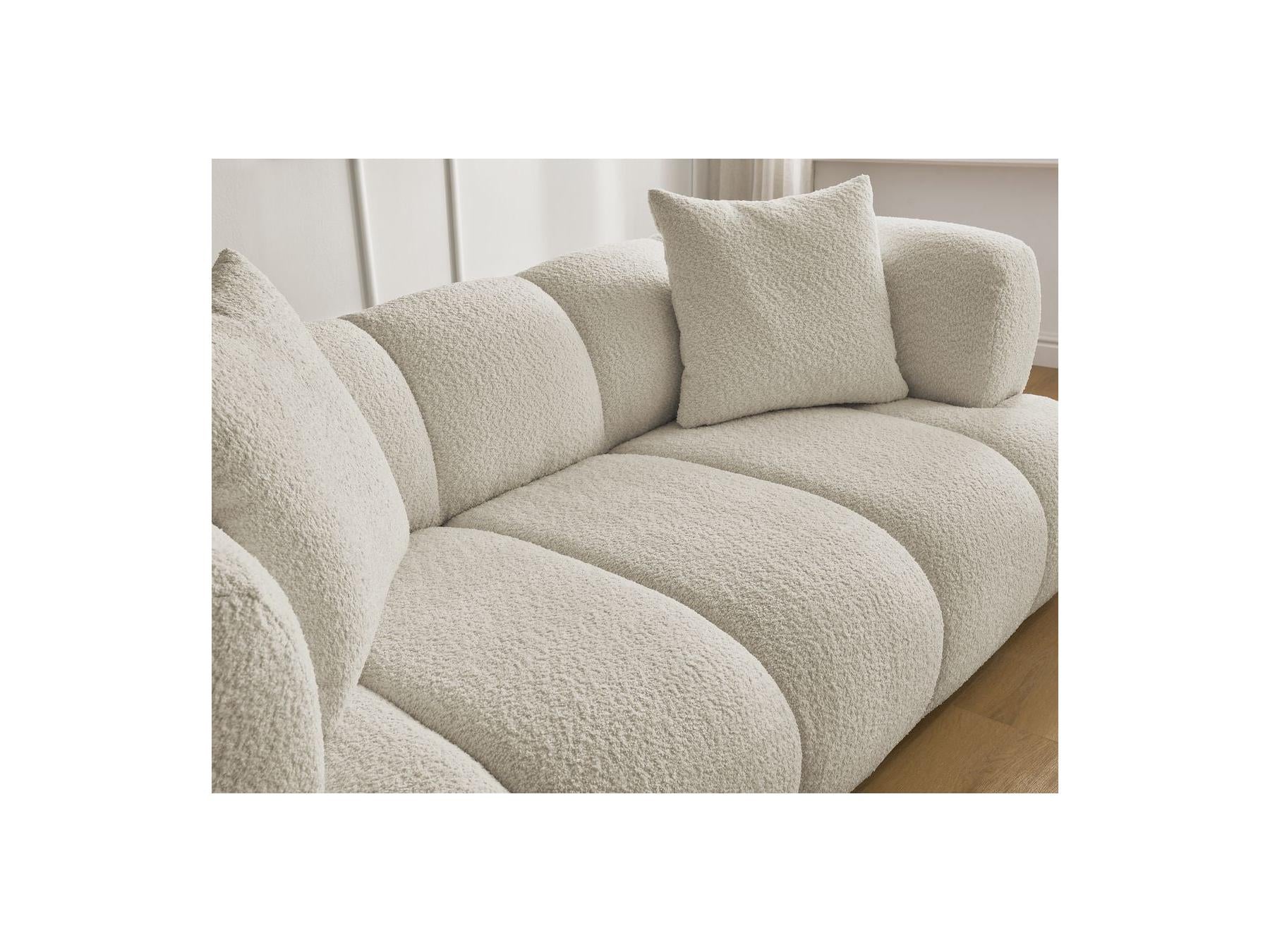 Pamira - Fixed Straight 2-Seater Sofa - Bouclé Fabric