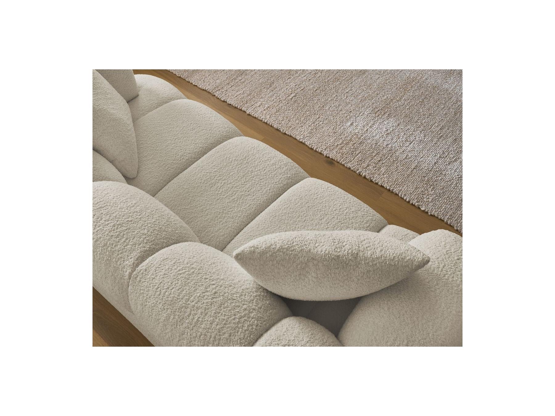 Pamira - Fixed Straight 2-Seater Sofa - Bouclé Fabric
