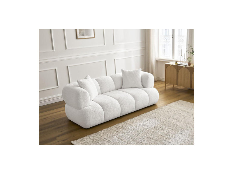 Canapé Droit Fixe 2 Places - Pamira - Tissu Bouclette