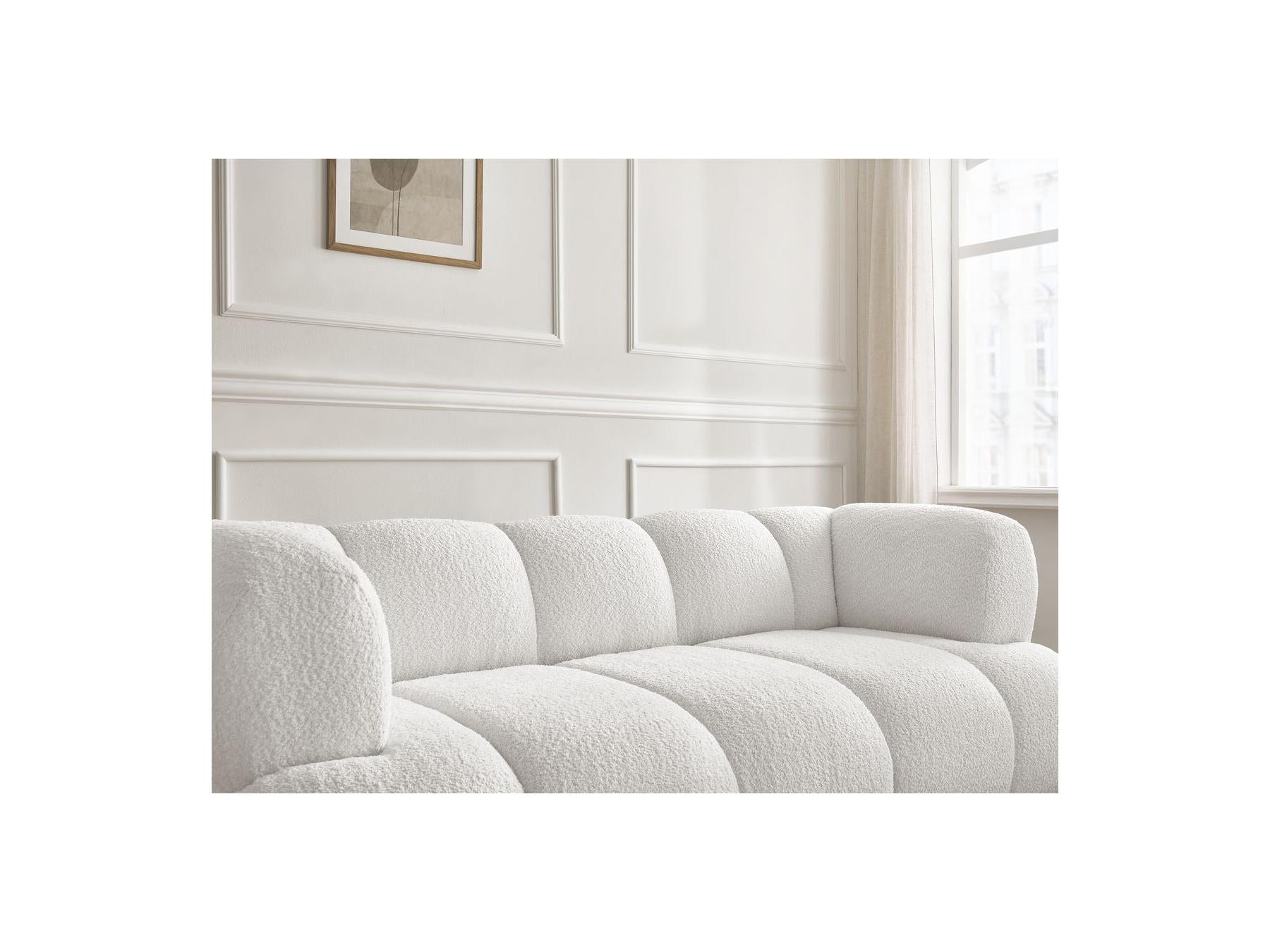 Pamira - Fixed Straight 2-Seater Sofa - Bouclé Fabric
