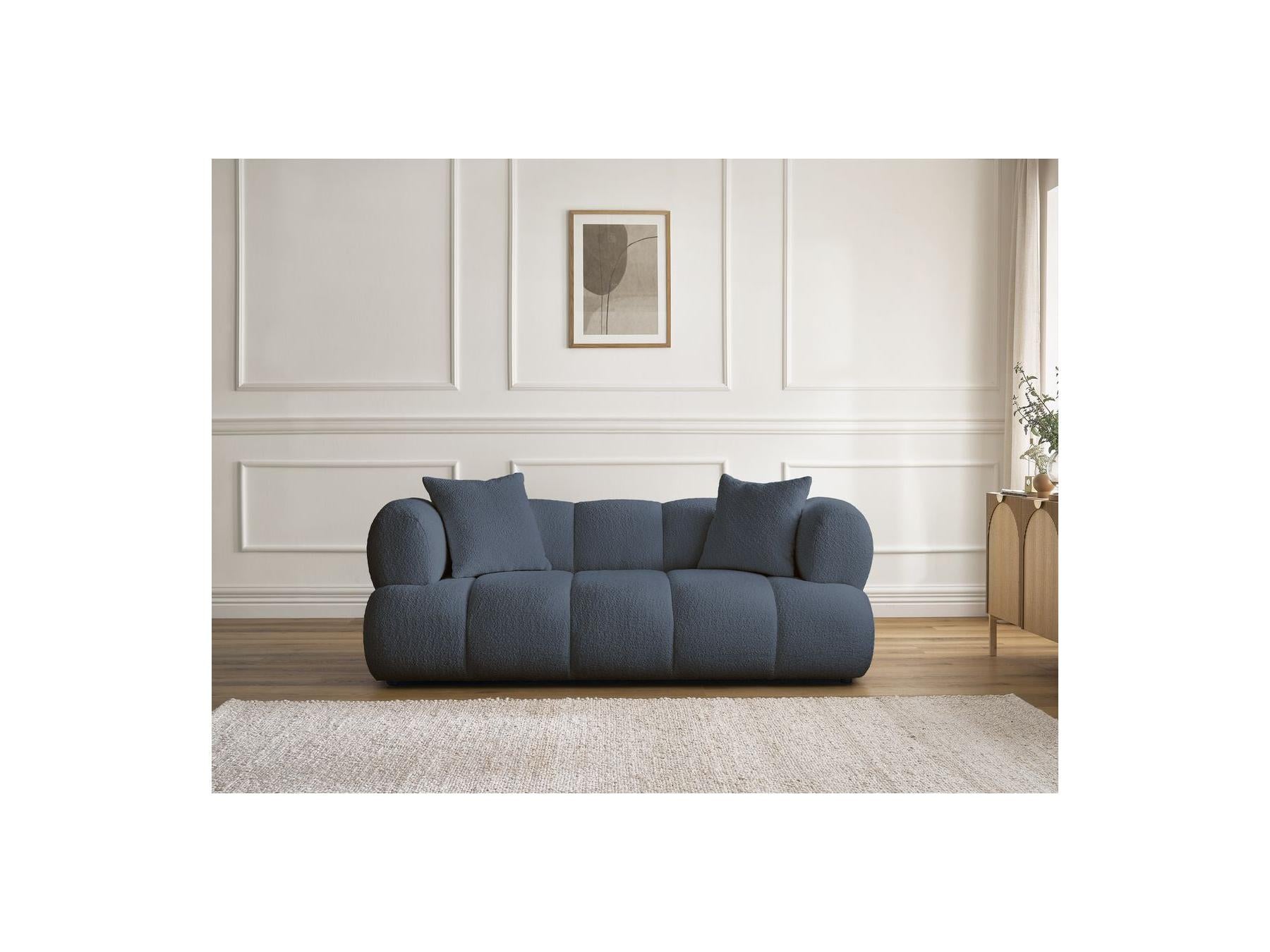 Pamira - Fixed Straight 2-Seater Sofa - Bouclé Fabric