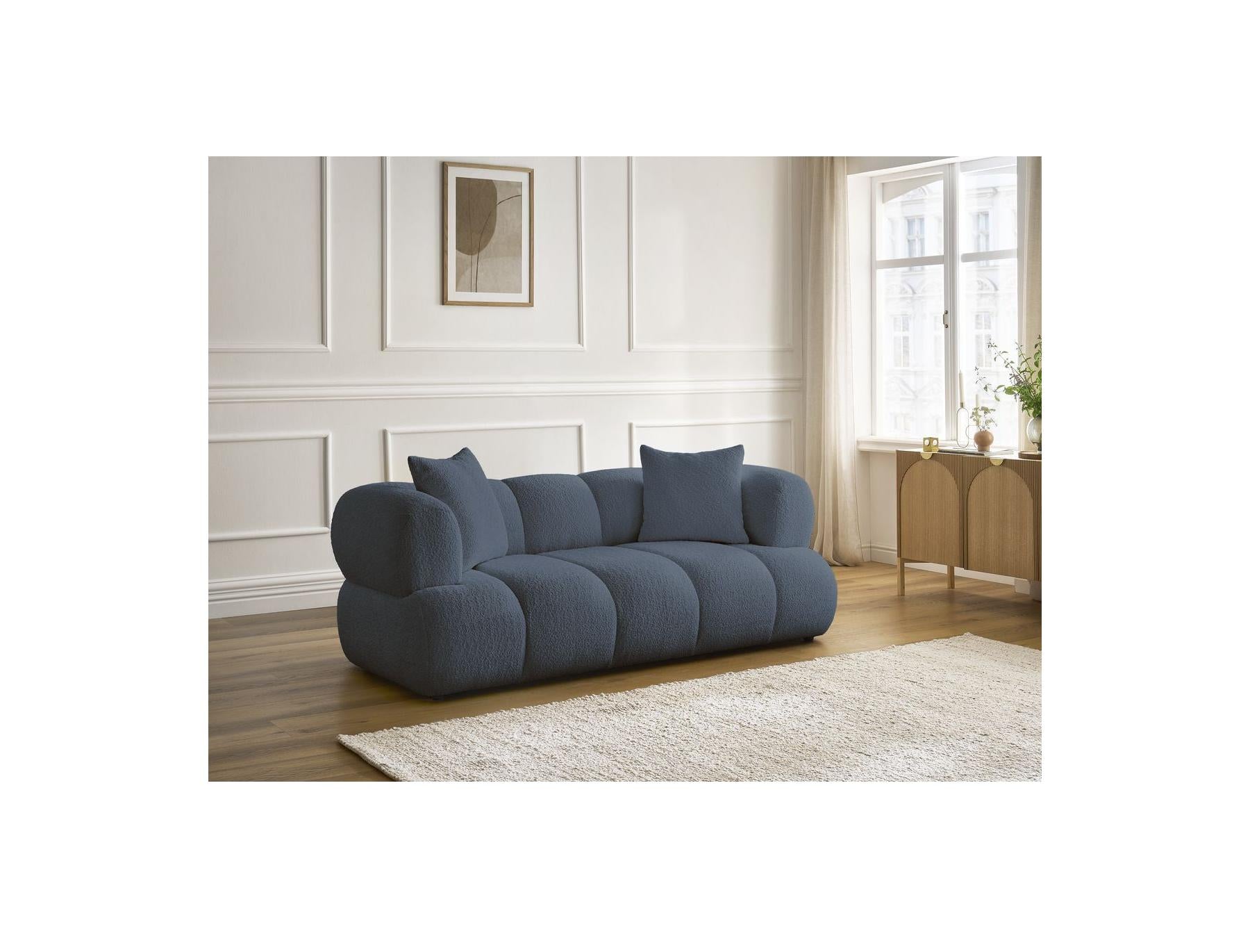 Pamira - Fixed Straight 2-Seater Sofa - Bouclé Fabric