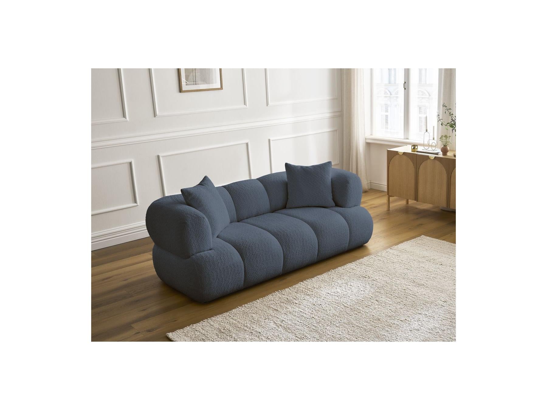 Pamira - Fixed Straight 2-Seater Sofa - Bouclé Fabric