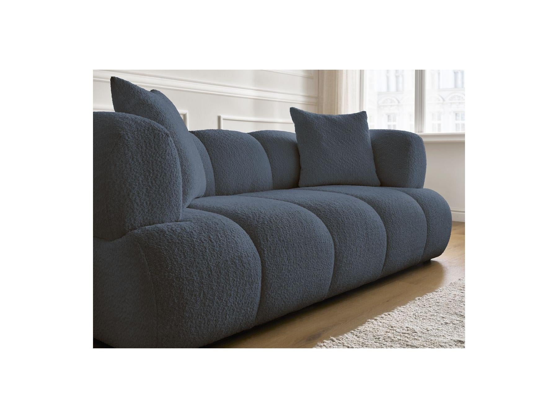 Pamira - Fixed Straight 2-Seater Sofa - Bouclé Fabric