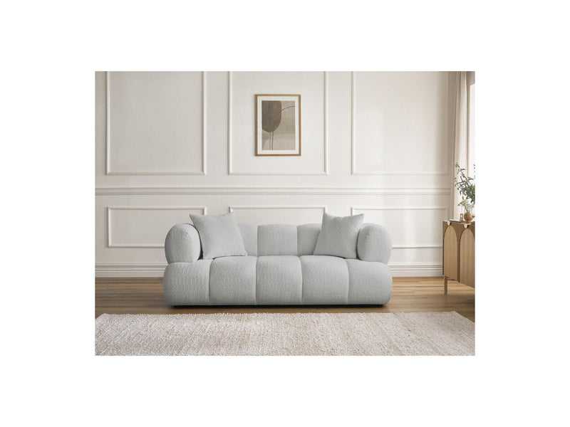 Canapé Droit Fixe 2 Places - Pamira - Tissu Bouclette