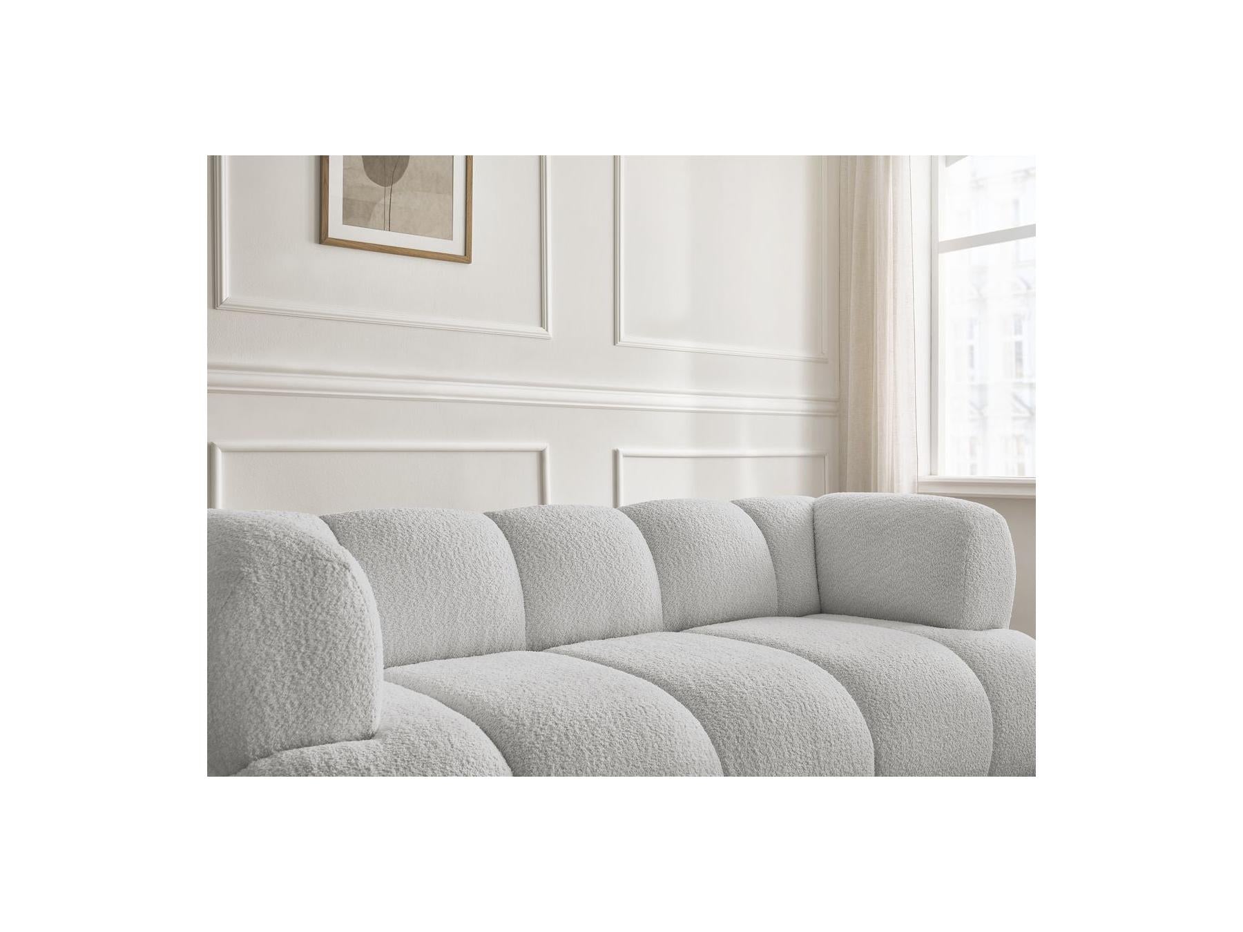 Pamira - Fixed Straight 2-Seater Sofa - Bouclé Fabric