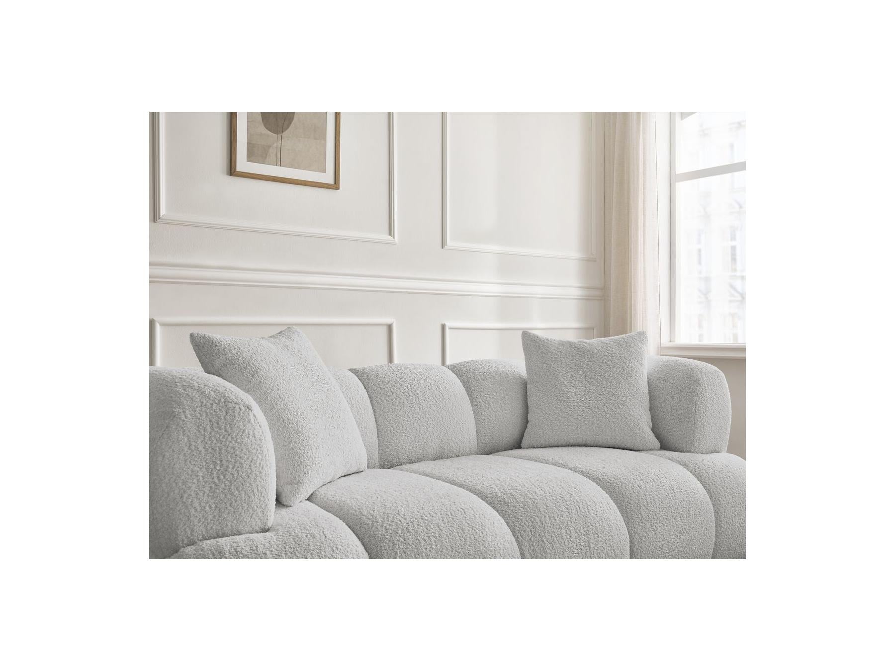 Pamira - Fixed Straight 2-Seater Sofa - Bouclé Fabric