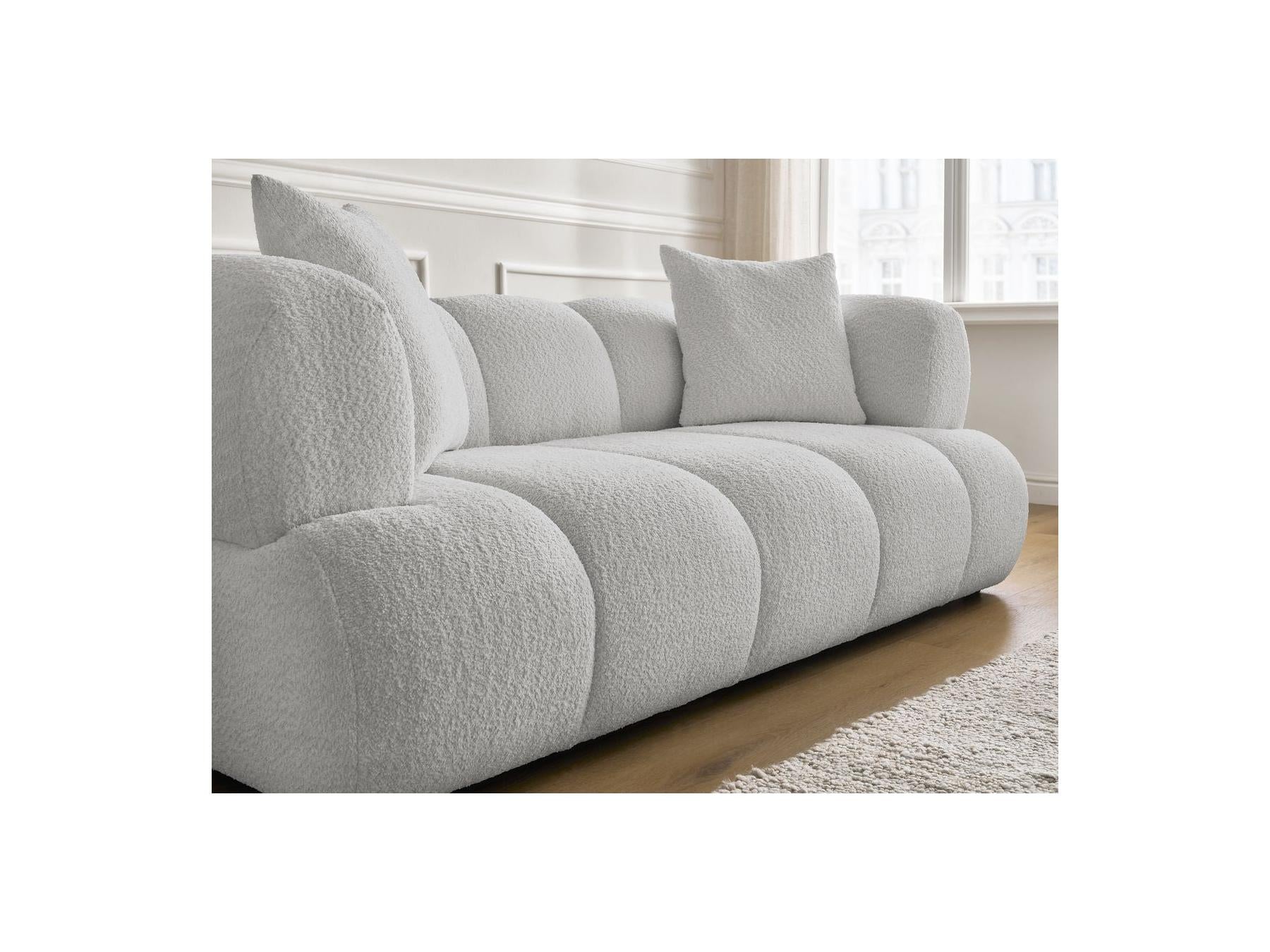 Pamira - Fixed Straight 2-Seater Sofa - Bouclé Fabric