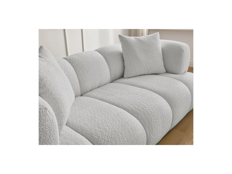 Canapé Droit Fixe 2 Places - Pamira - Tissu Bouclette