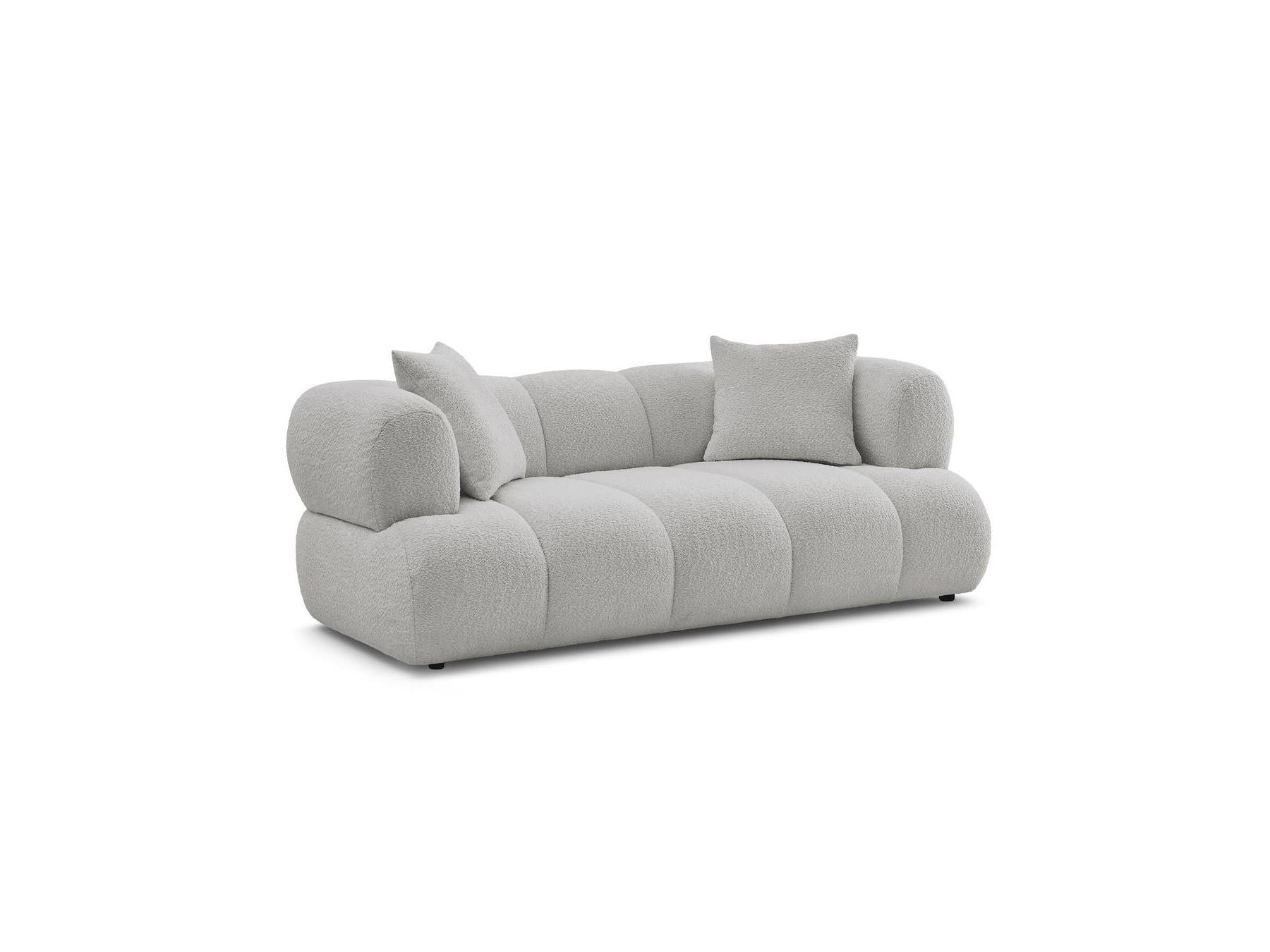 Pamira - Fixed Straight 2-Seater Sofa - Bouclé Fabric