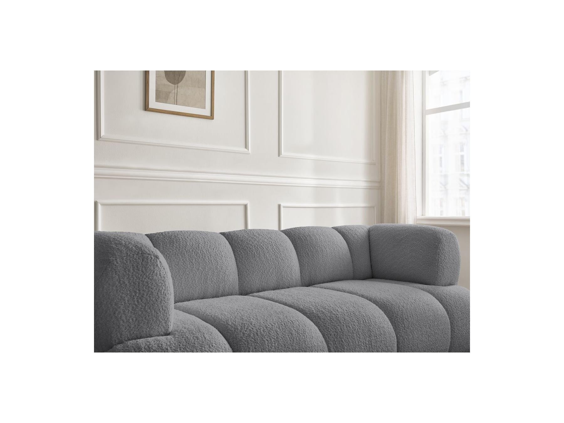 Pamira - Fixed Straight 2-Seater Sofa - Bouclé Fabric