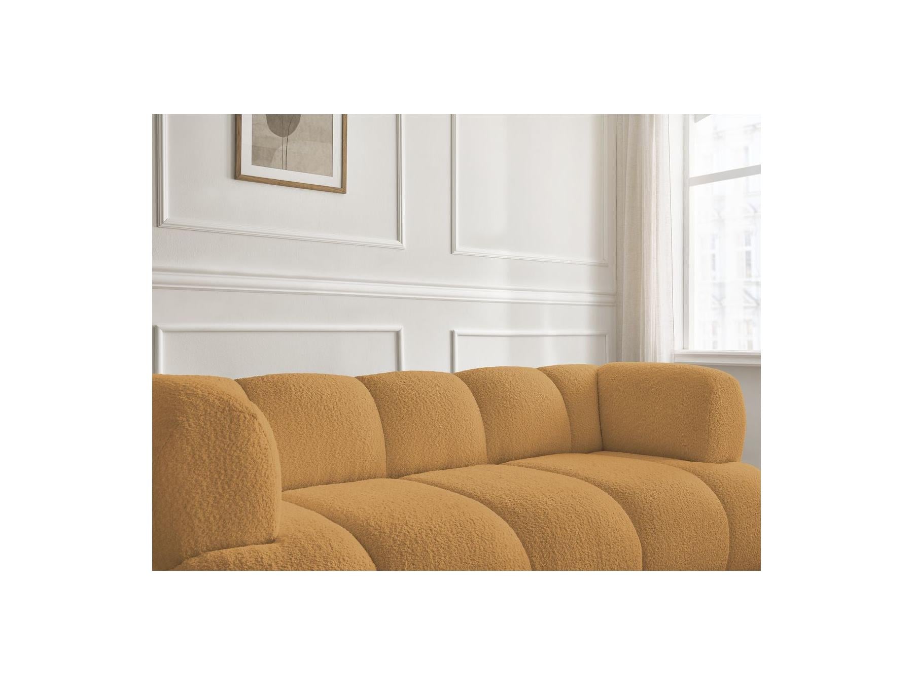 Pamira - Fixed Straight 2-Seater Sofa - Bouclé Fabric