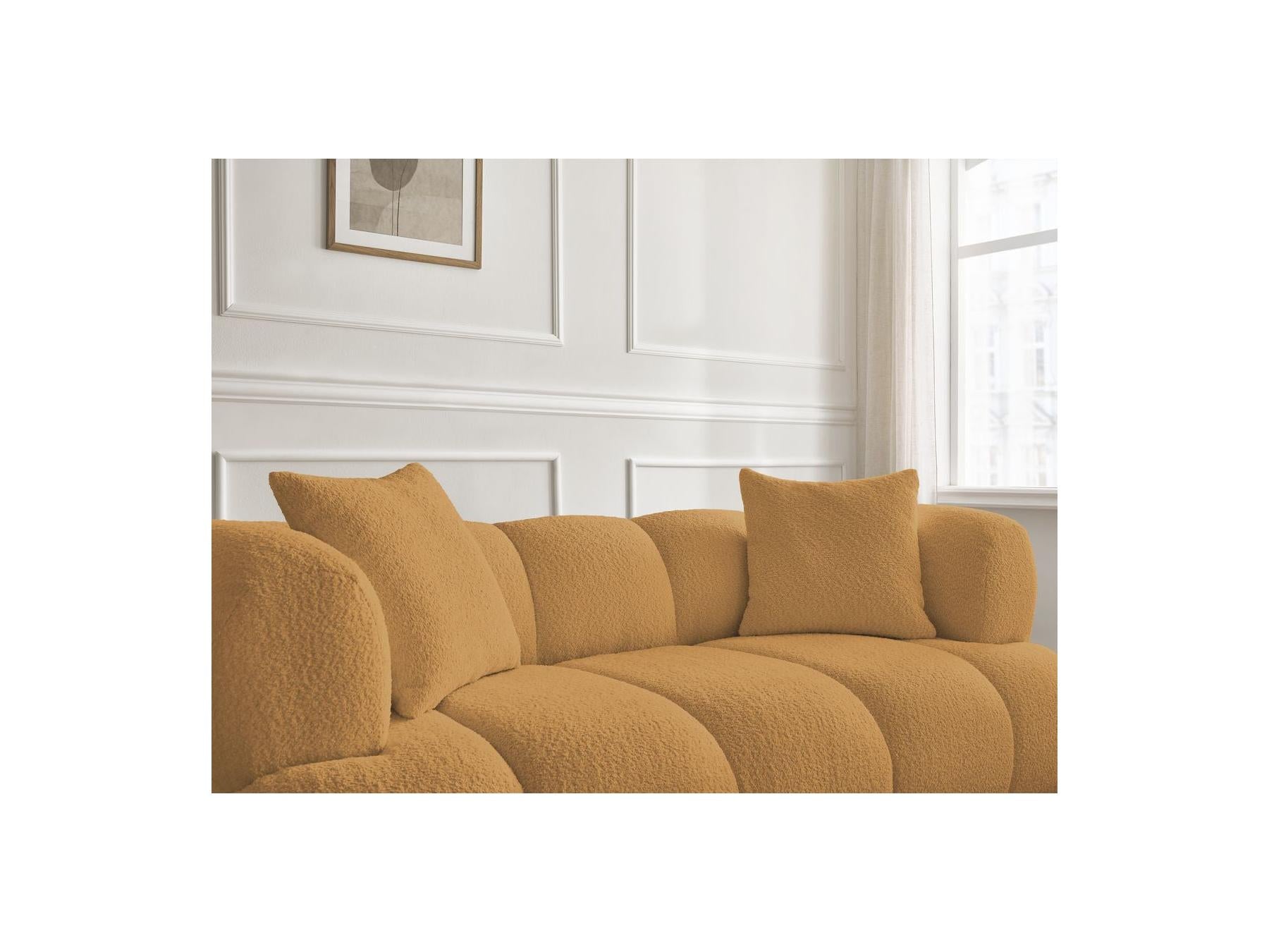 Pamira - Fixed Straight 2-Seater Sofa - Bouclé Fabric