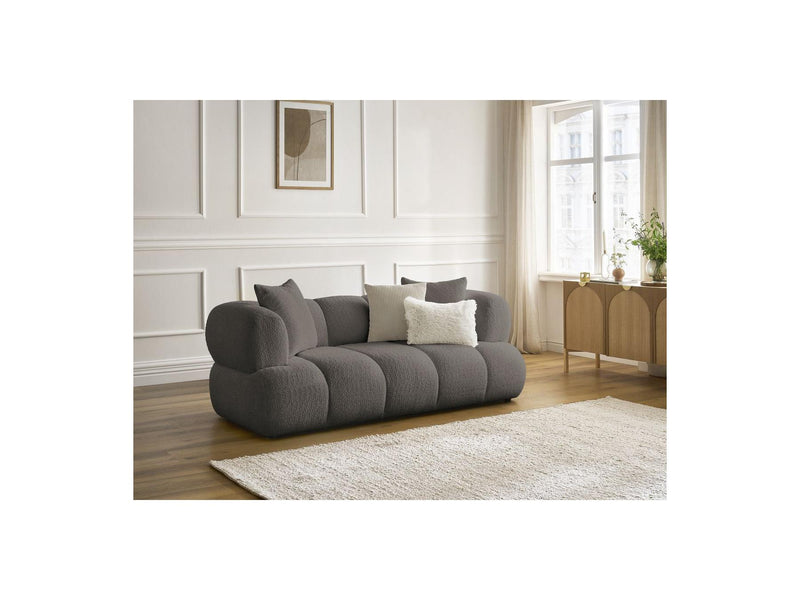 Canapé Droit Fixe 2 Places - Pamira - Tissu Bouclette