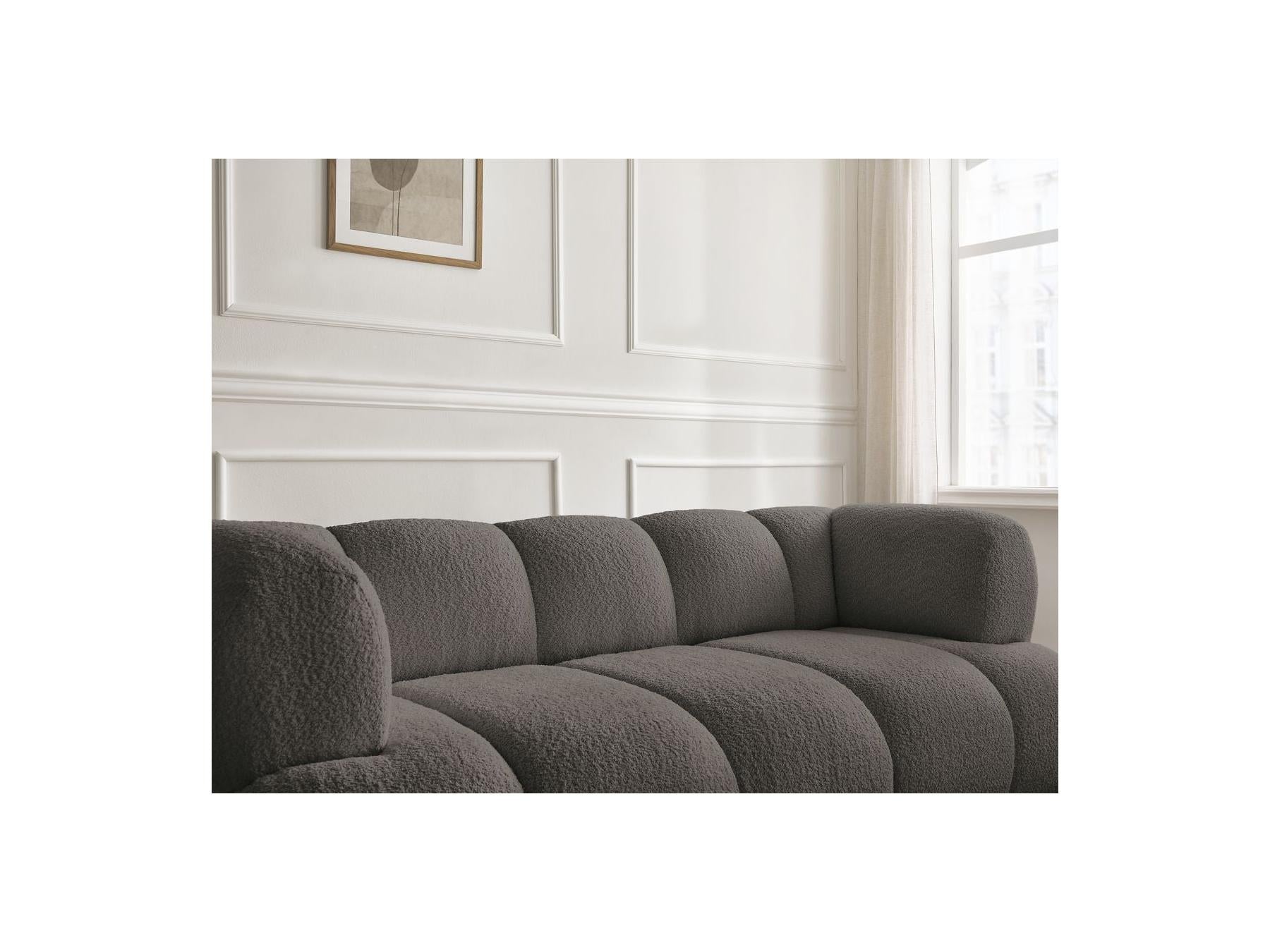 Pamira - Fixed Straight 2-Seater Sofa - Bouclé Fabric