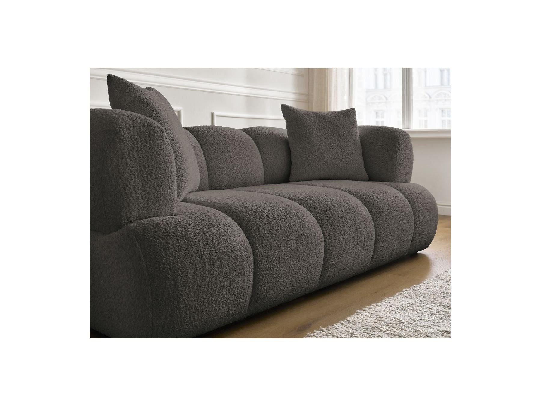 Pamira - Fixed Straight 2-Seater Sofa - Bouclé Fabric