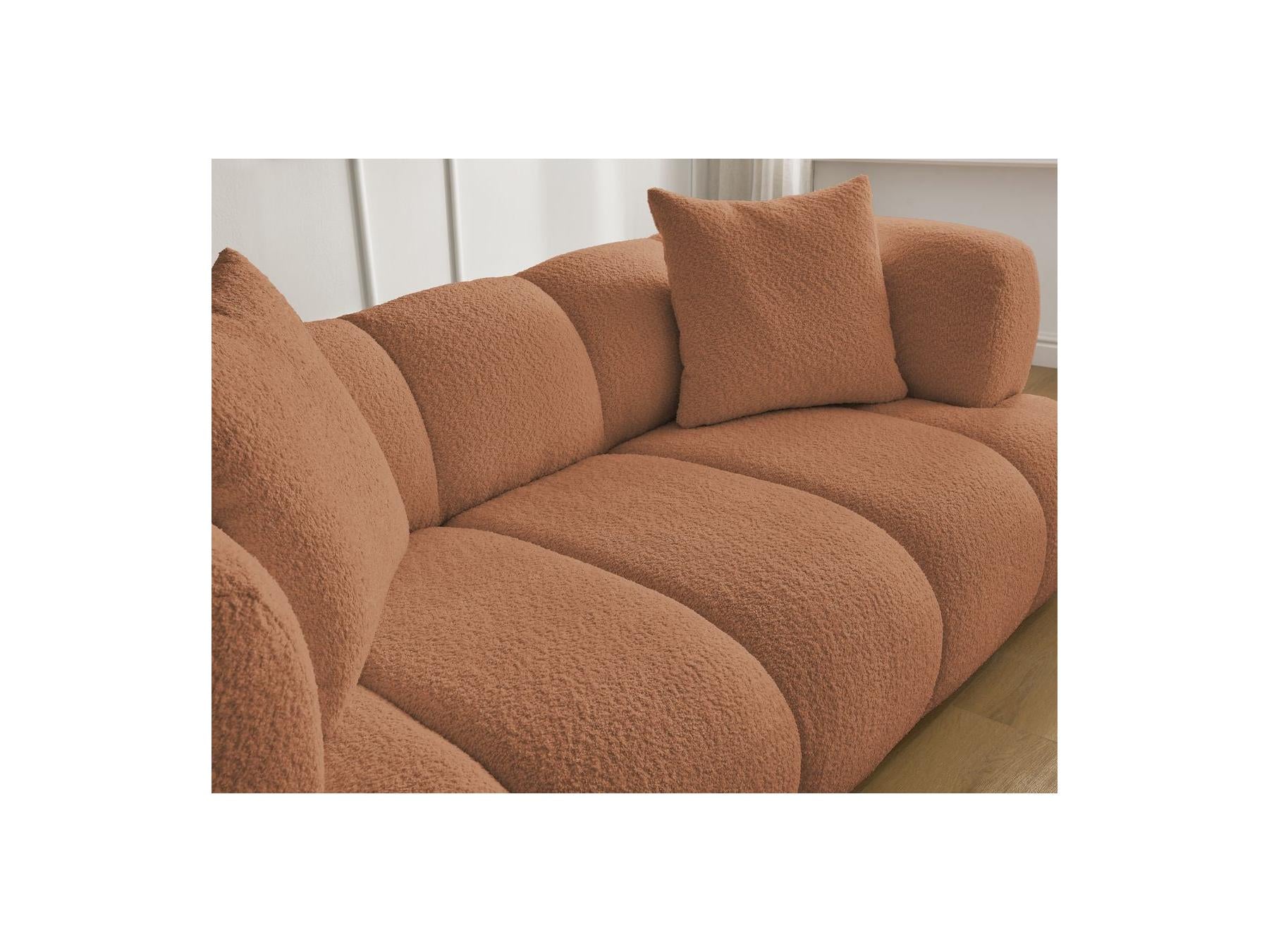 Pamira - Fixed Straight 2-Seater Sofa - Bouclé Fabric