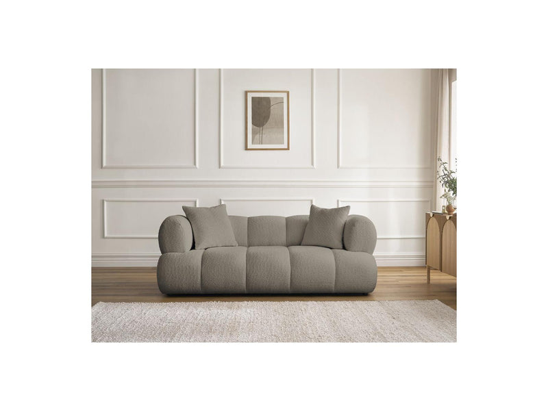 Canapé Droit Fixe 2 Places - Pamira - Tissu Bouclette