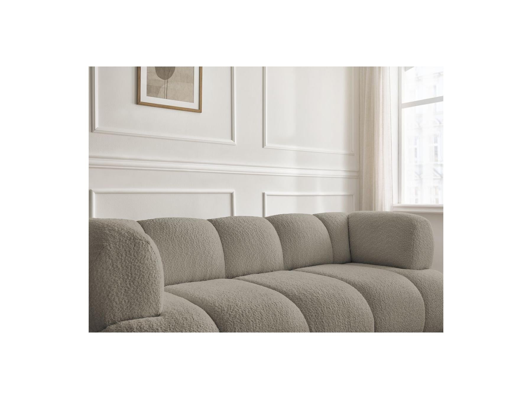 Pamira - Fixed Straight 2-Seater Sofa - Bouclé Fabric
