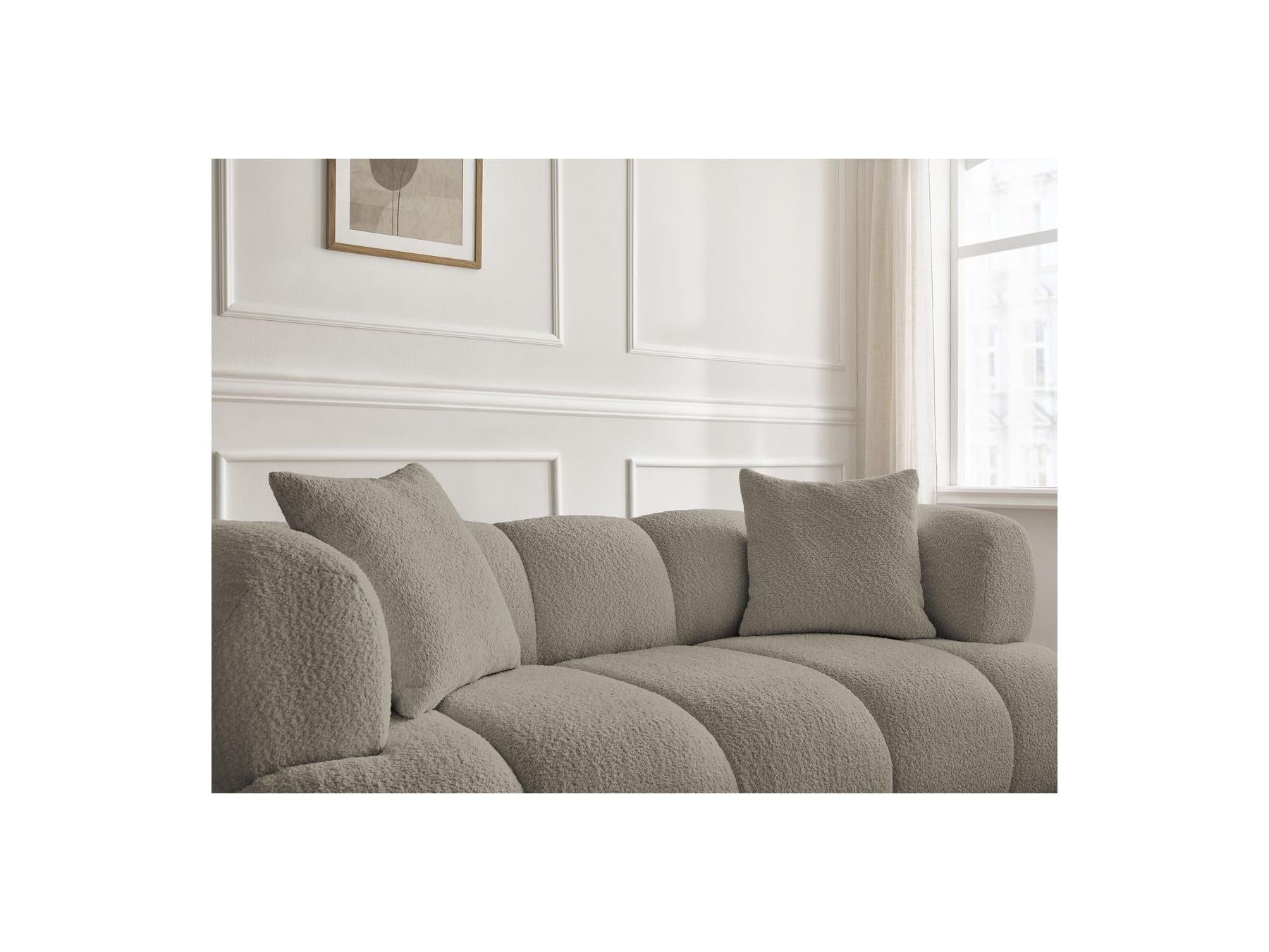 Pamira - Fixed Straight 2-Seater Sofa - Bouclé Fabric