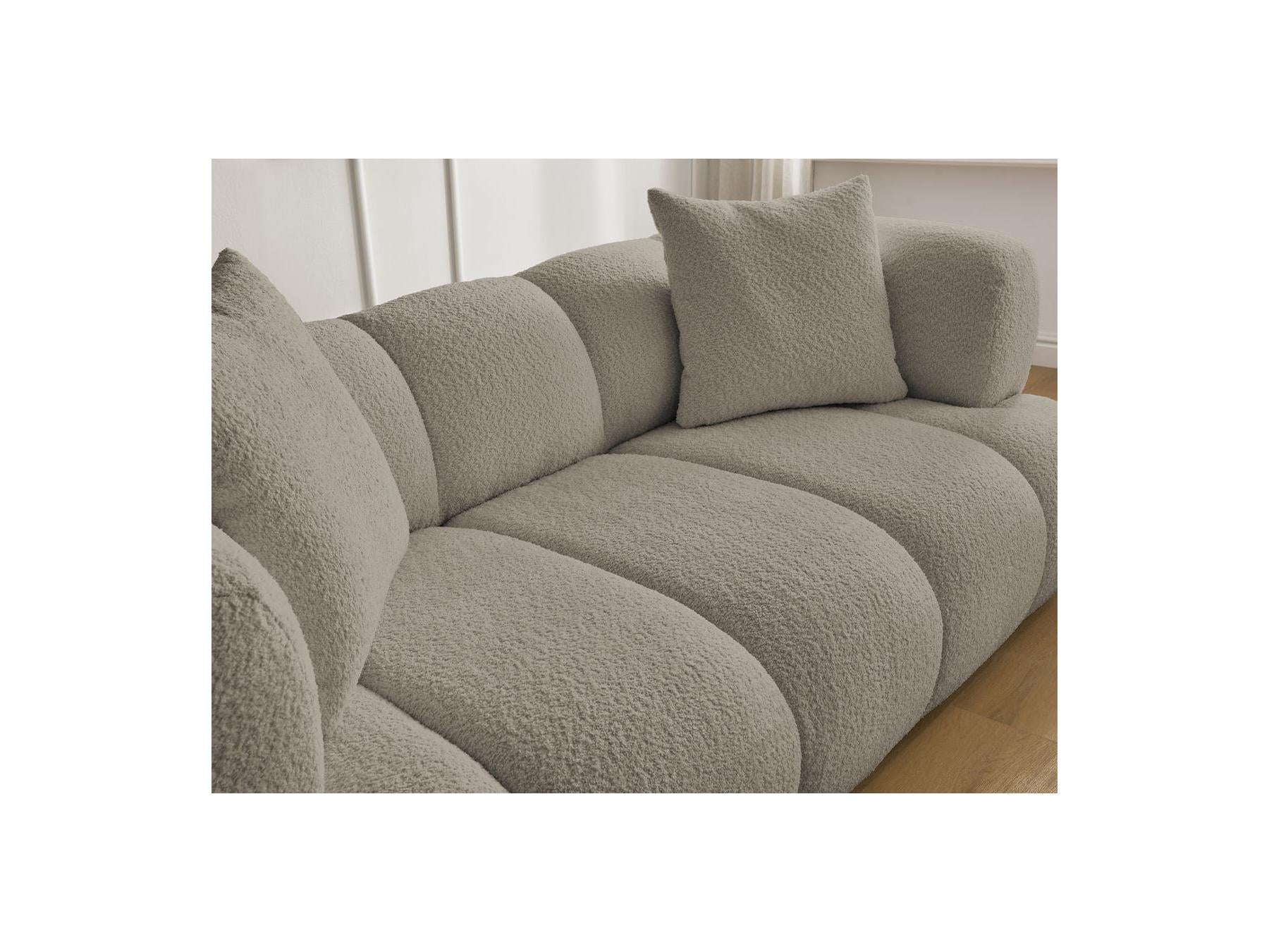 Pamira - Fixed Straight 2-Seater Sofa - Bouclé Fabric