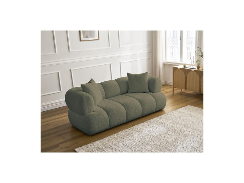 Canapé Droit Fixe 2 Places - Pamira - Tissu Bouclette