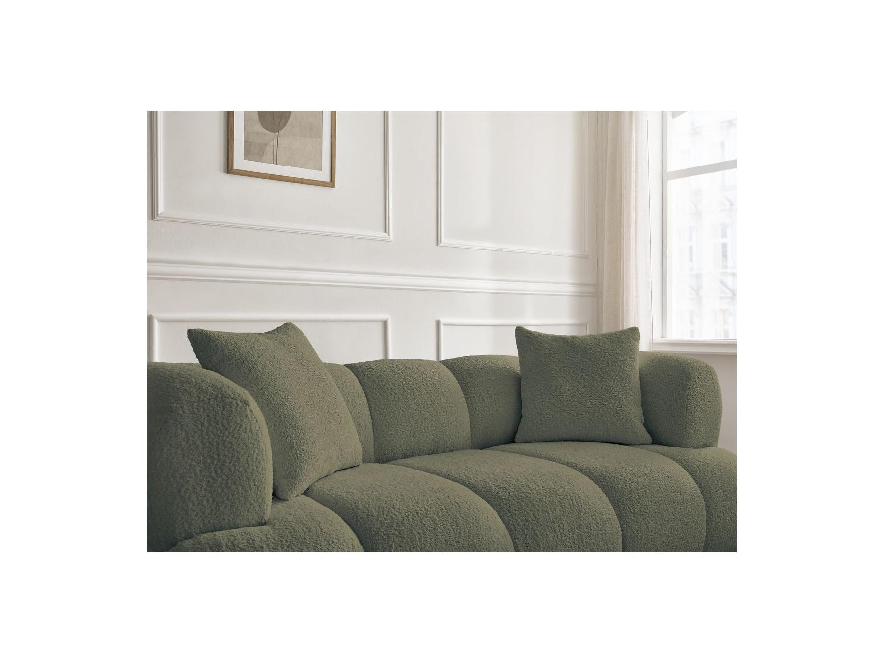 Pamira - Fixed Straight 2-Seater Sofa - Bouclé Fabric