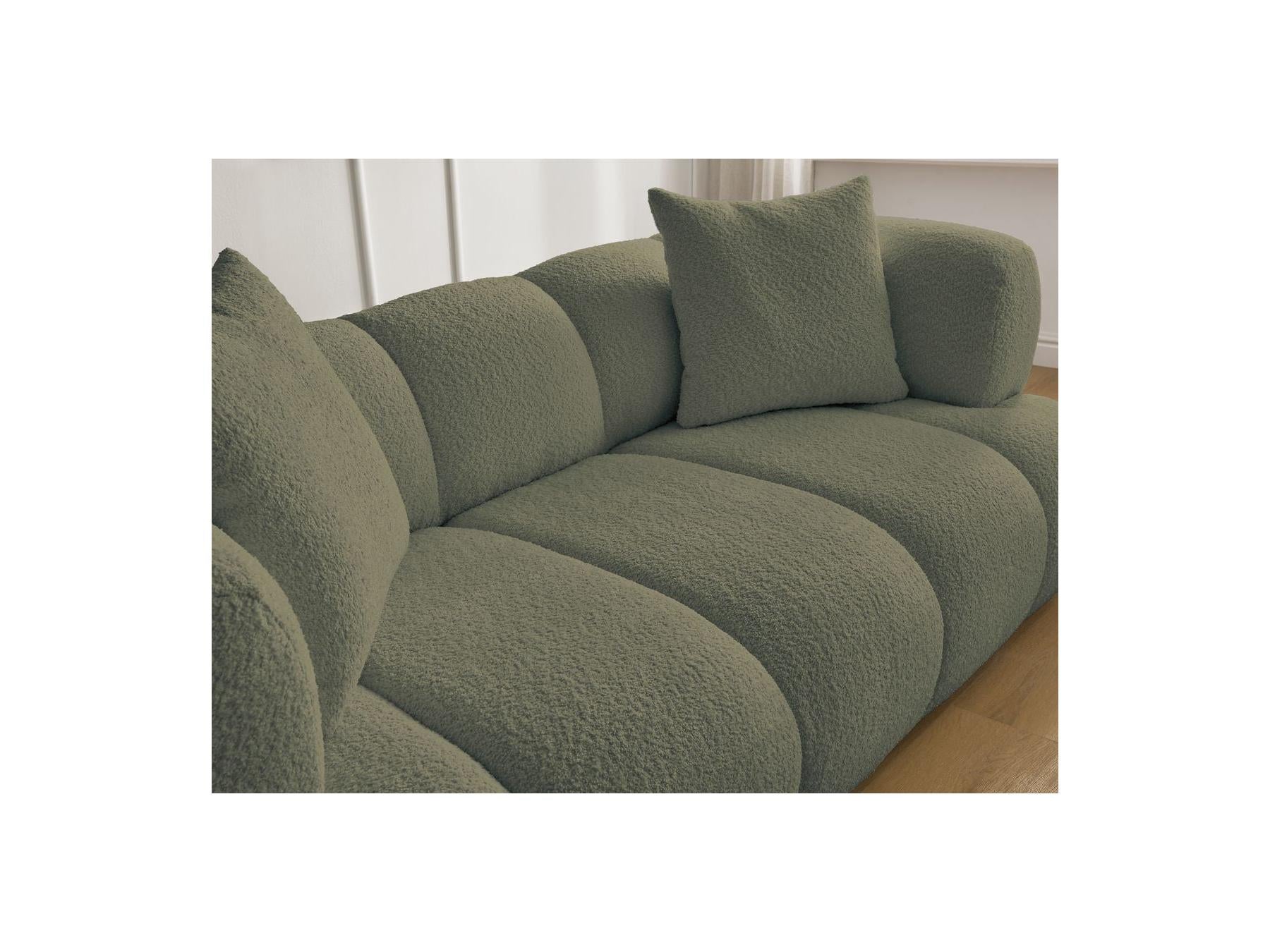 Pamira - Fixed Straight 2-Seater Sofa - Bouclé Fabric