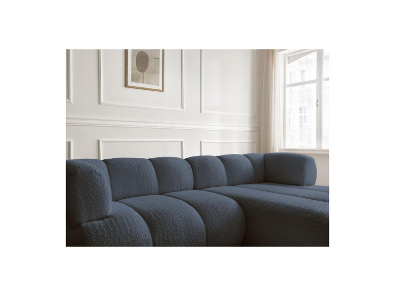 Canapé D'Angle Fixe - Pamira - Tissu Bouclette - Angle Droit