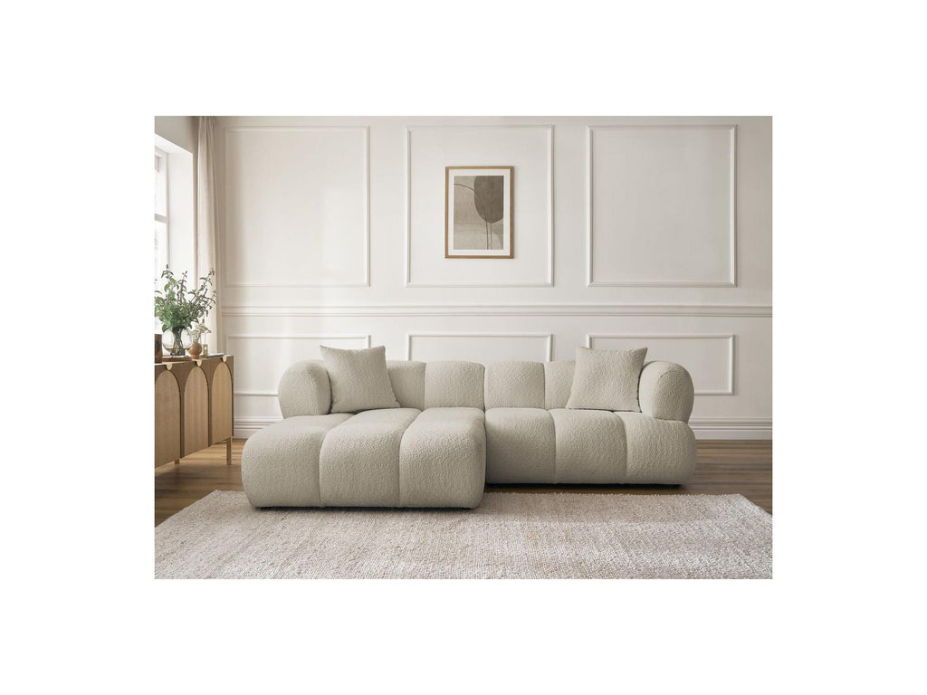 Pamira - Fixed Corner Sofa - Bouclé Fabric - Left Corner