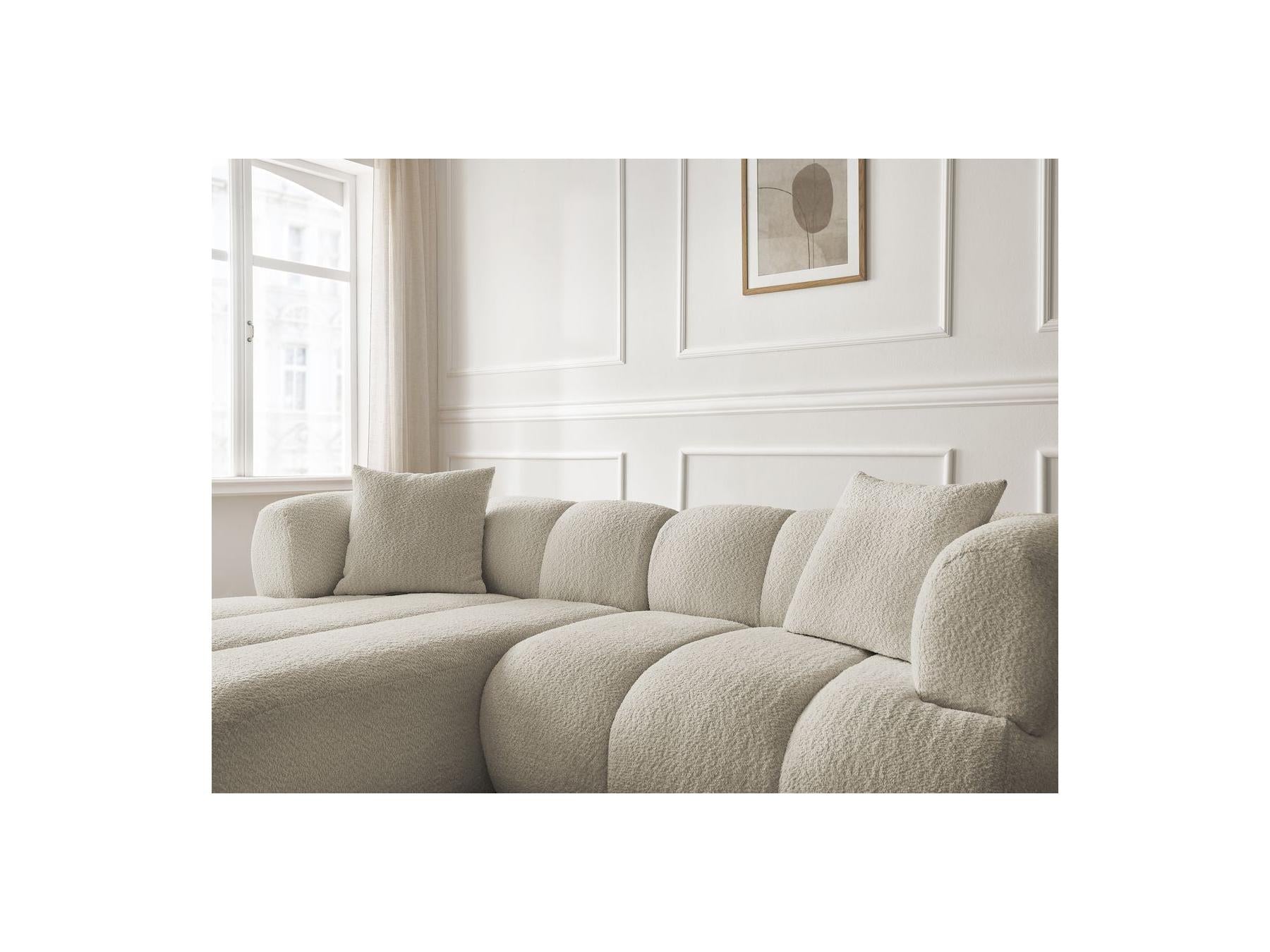 Pamira - Fixed Corner Sofa - Bouclé Fabric - Left Corner
