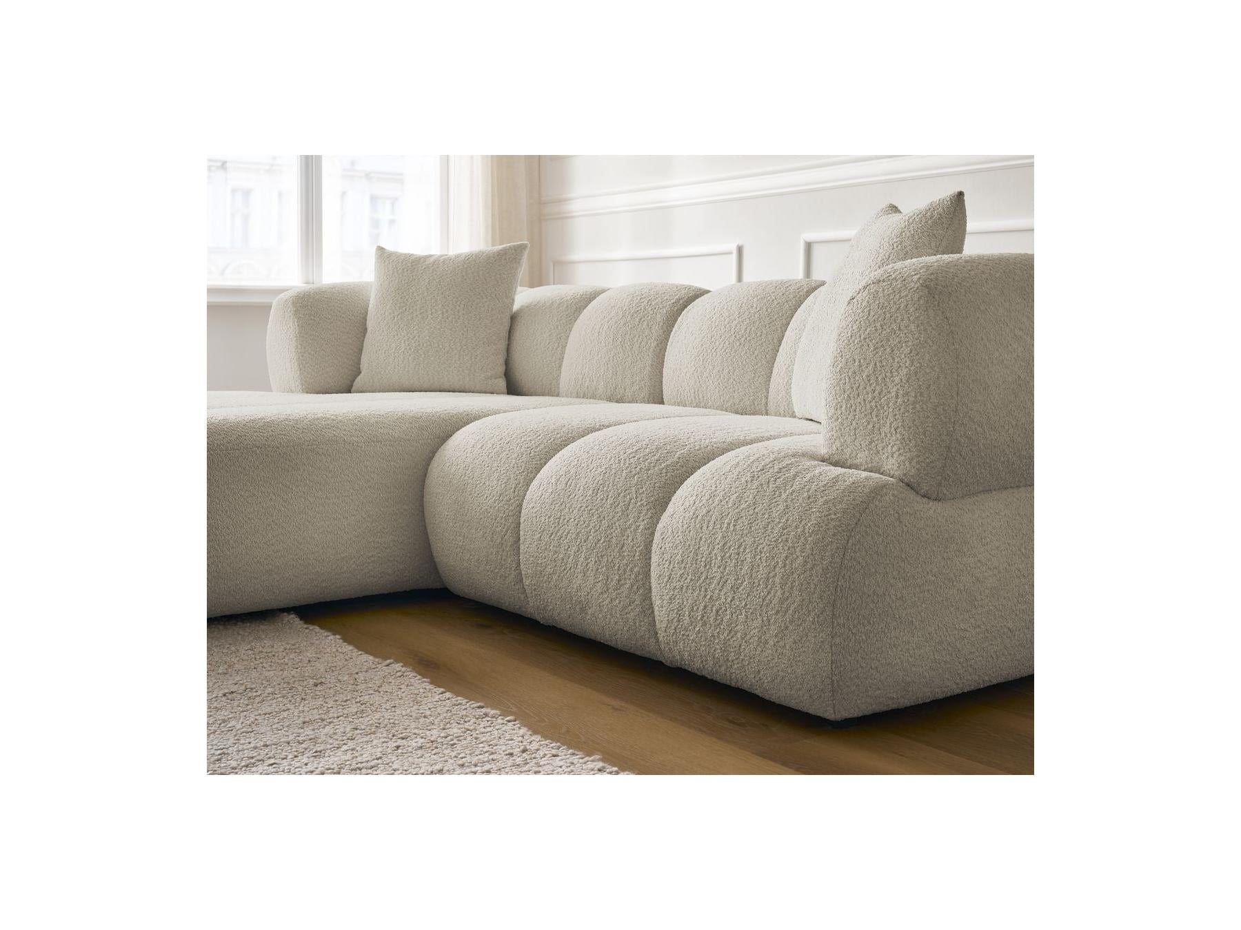 Pamira - Fixed Corner Sofa - Bouclé Fabric - Left Corner