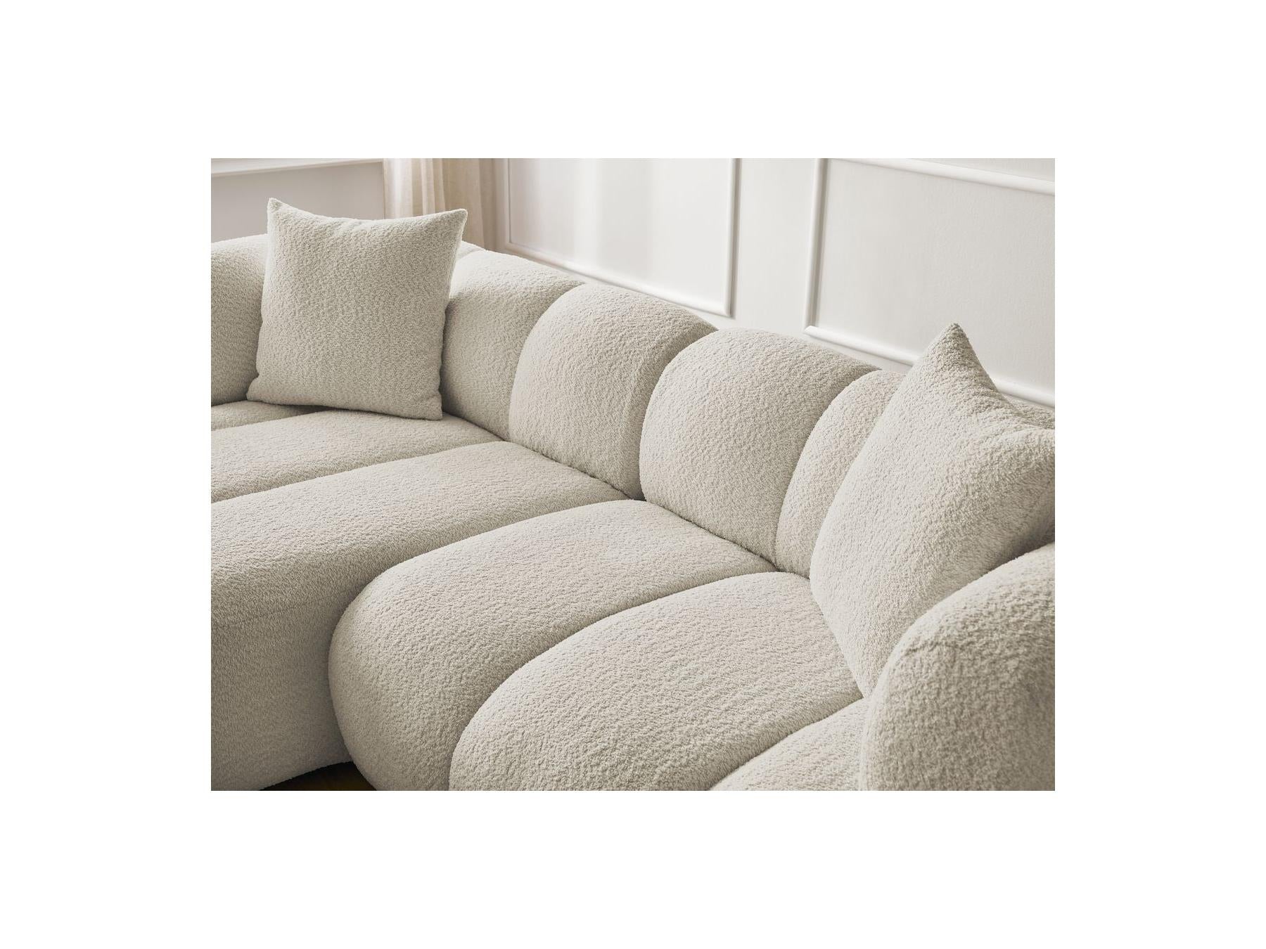 Pamira - Fixed Corner Sofa - Bouclé Fabric - Left Corner